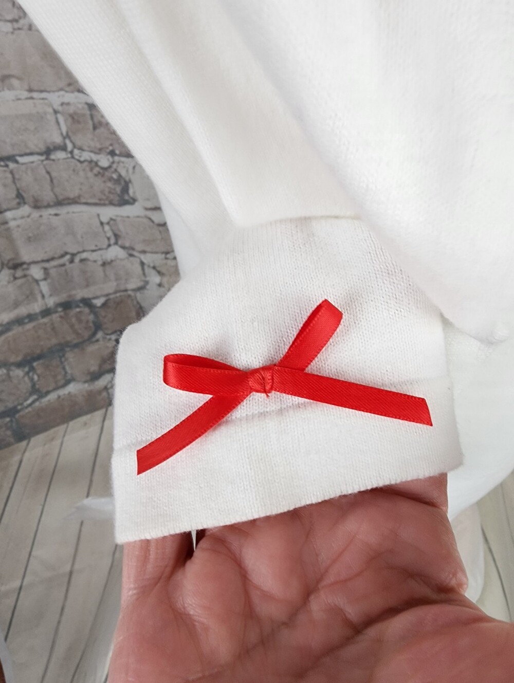 Sourpuss White Cardigan with Red Heart-and-Bones Embroidery - Picture 8 of 15